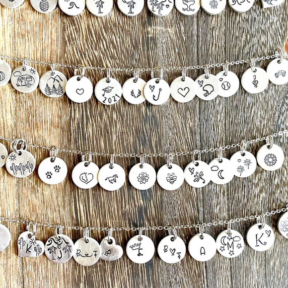 Disc Necklace - Hand Stamped Necklace - Hand Stamped Jewelry - Beach Necklace - Picture 3 of 5